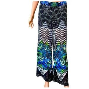 Bisou Bisou BOHEMIAN FLORAL pull on elastic waist lightweight SQUARE PANTS SZ M